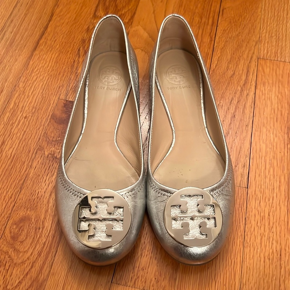 Tory Burch REVA Metallic Ballet Flat size 9